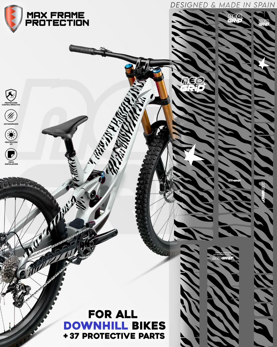 Kit Protector de Cuadro "Zebra" — Bici de Descenso