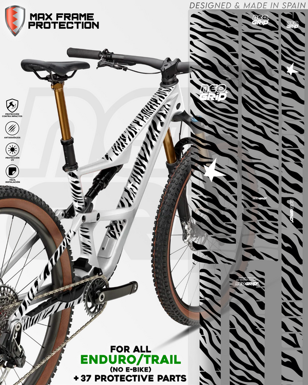Kit Protector de Cuadro "Zebra" — Bici de Enduro/Trail