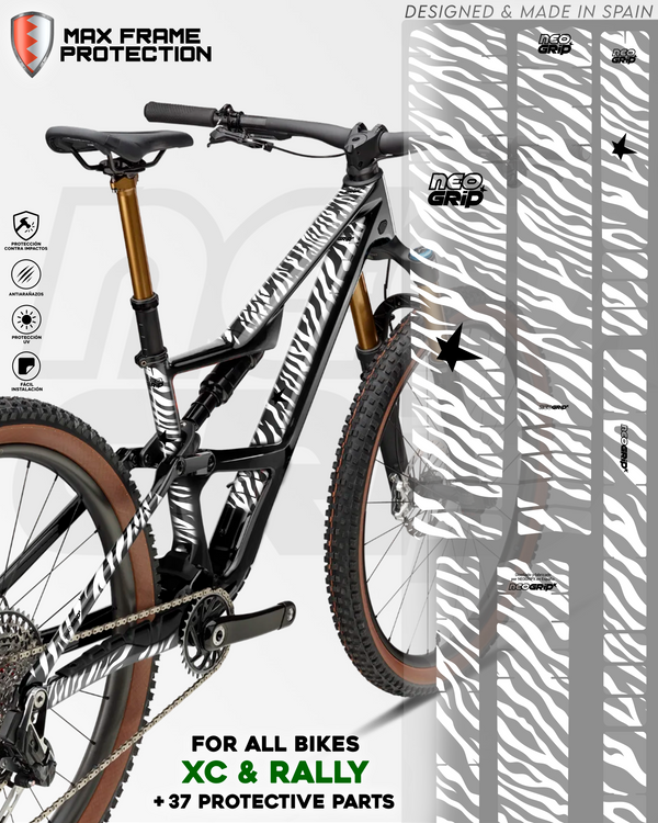 Kit Protector de Cuadro "Zebra" Blanco — Bici de XC