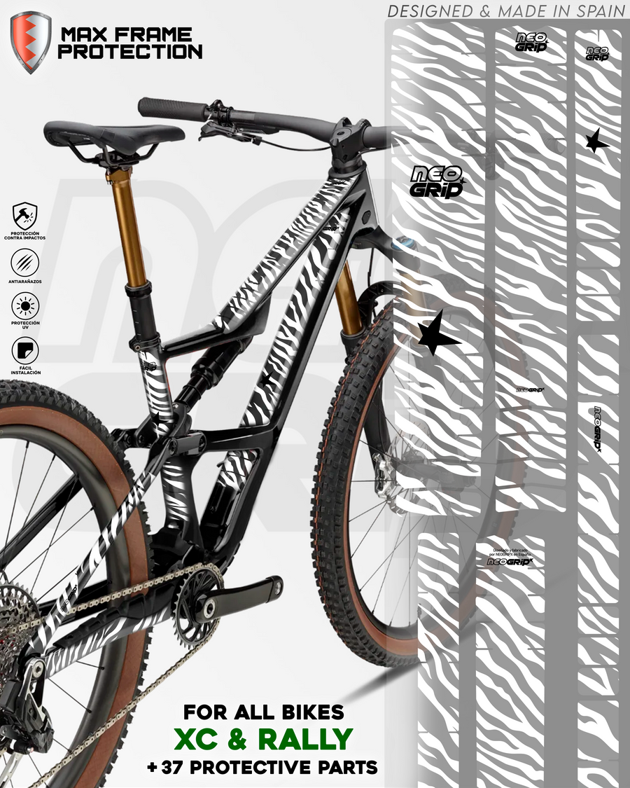Kit Protector de Cuadro "Zebra" Blanco — Bici de XC