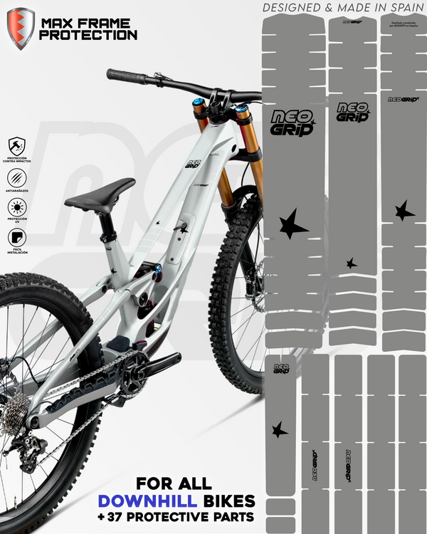 Kit Protector de Cuadro Transparente (Logo Negro) — Bici de Descenso