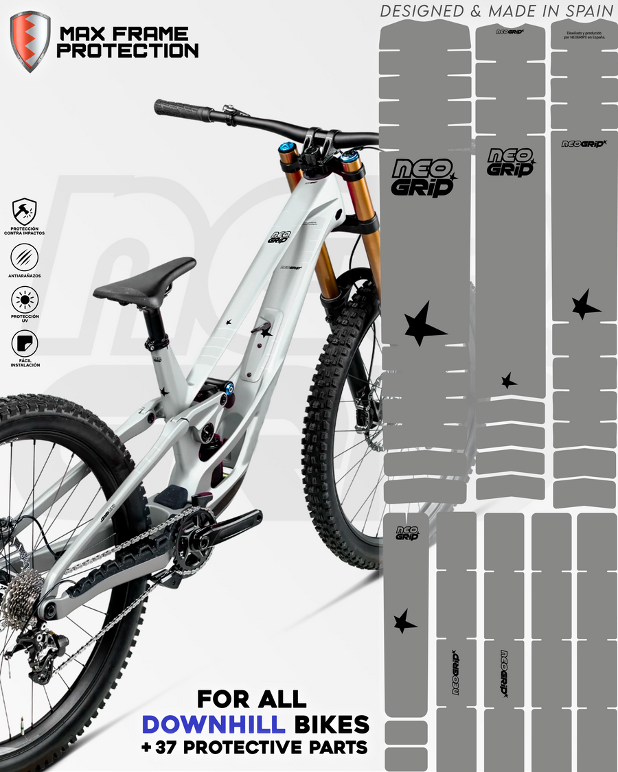 Kit Protector de Cuadro Transparente (Logo Negro) — Bici de Descenso