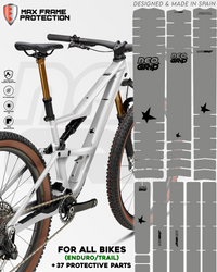 Kit Protector de Cuadro Transparente (Logo Negro) — Bici de Enduro/Trail